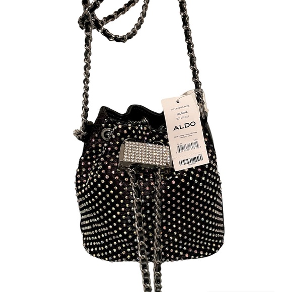 NWT Aldo Mini Rhinestone Crossbody Bucket Bag - Picture 2 of 7